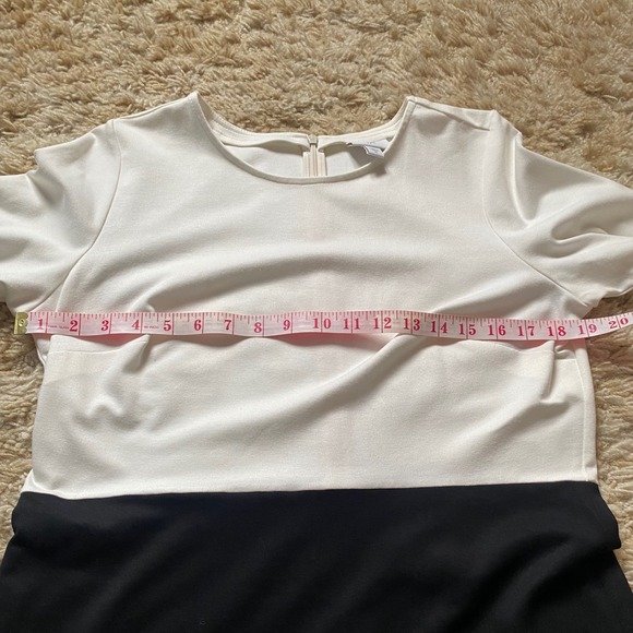 J. Jill Color Block Dress Floral Embroidered Hem Midi Length‎ Dress Size M - Picture 6 of 7